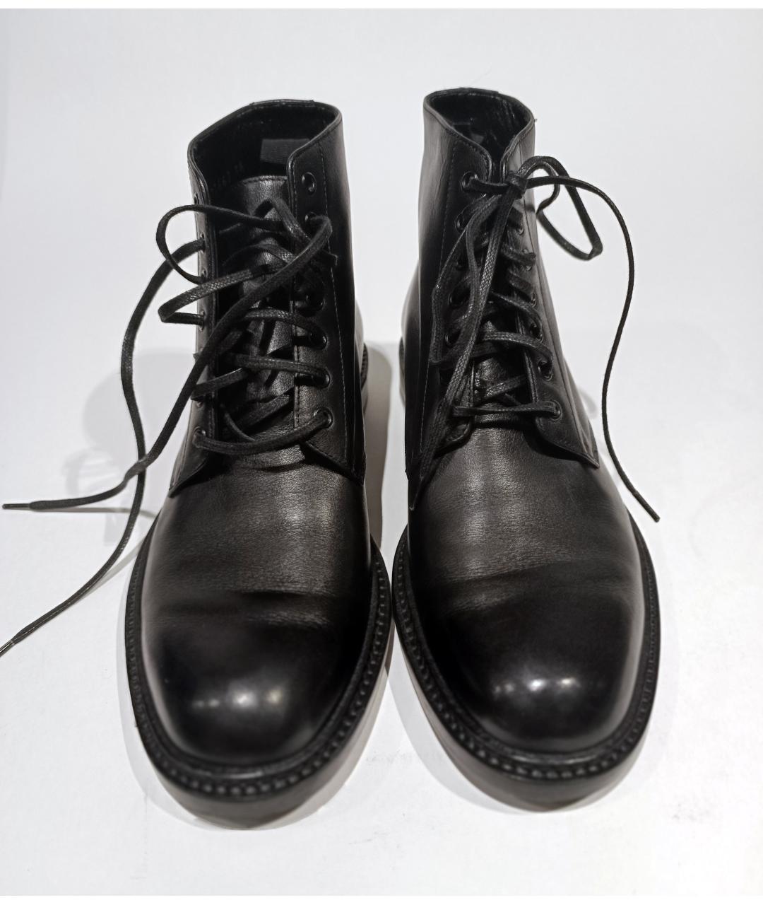 SAINT LAURENT Черные кожаные ботинки, фото 3