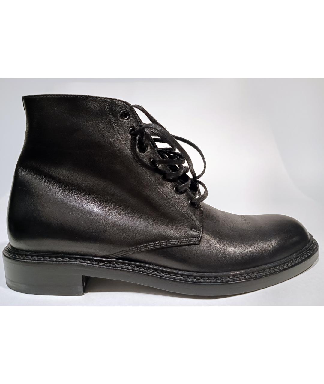 SAINT LAURENT Черные кожаные ботинки, фото 10