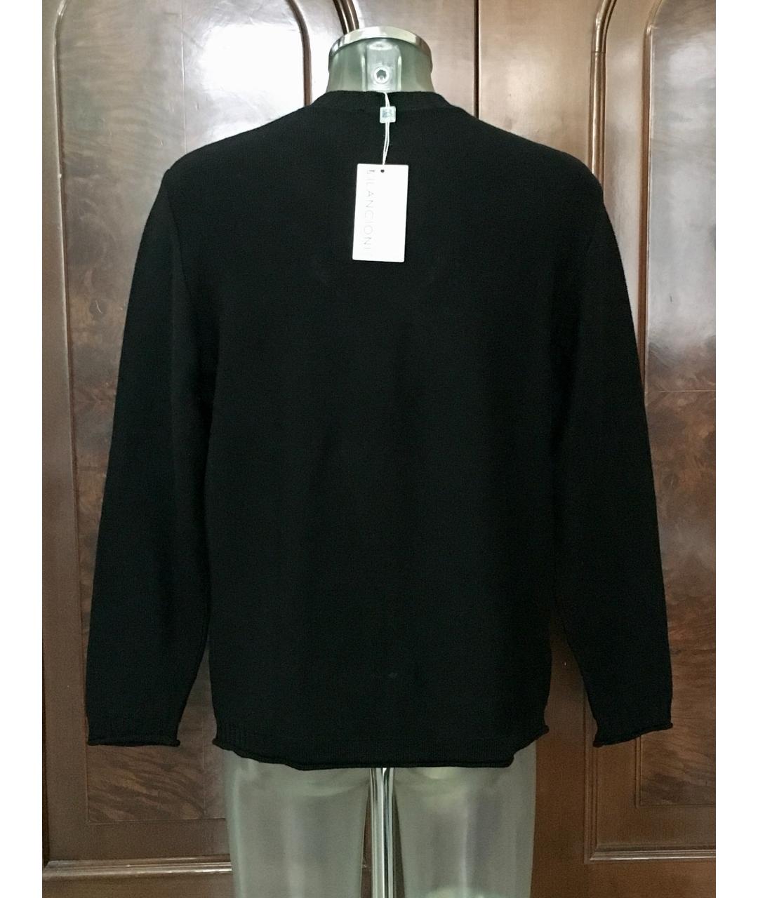 BILANCIONI Черный хлопковый джемпер / свитер, фото 2
