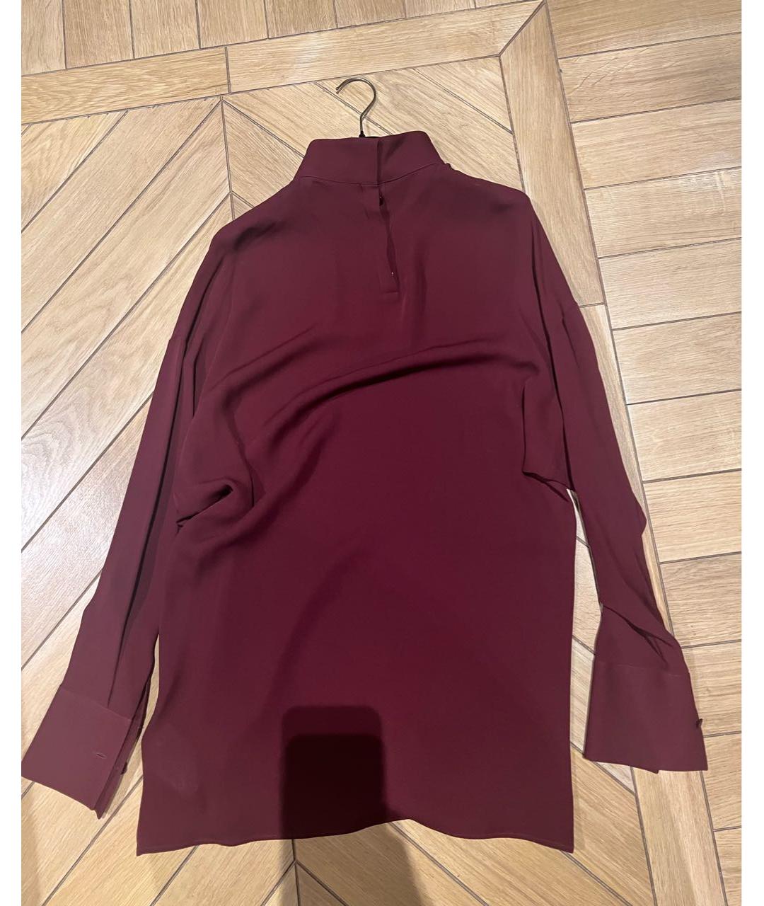 VALENTINO Бордовая шелковая блузы, фото 2