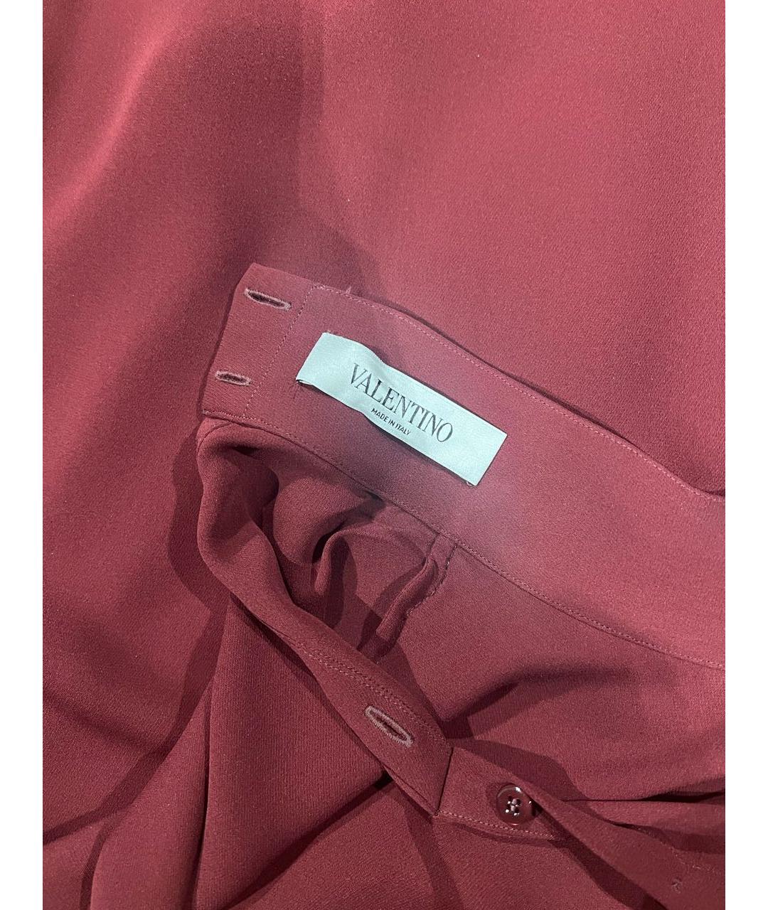 VALENTINO Бордовая шелковая блузы, фото 3