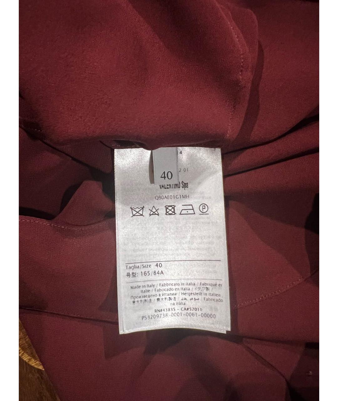 VALENTINO Бордовая шелковая блузы, фото 4