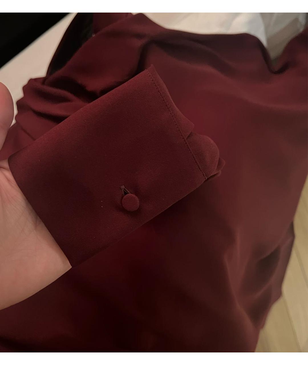 VALENTINO Бордовая шелковая блузы, фото 5