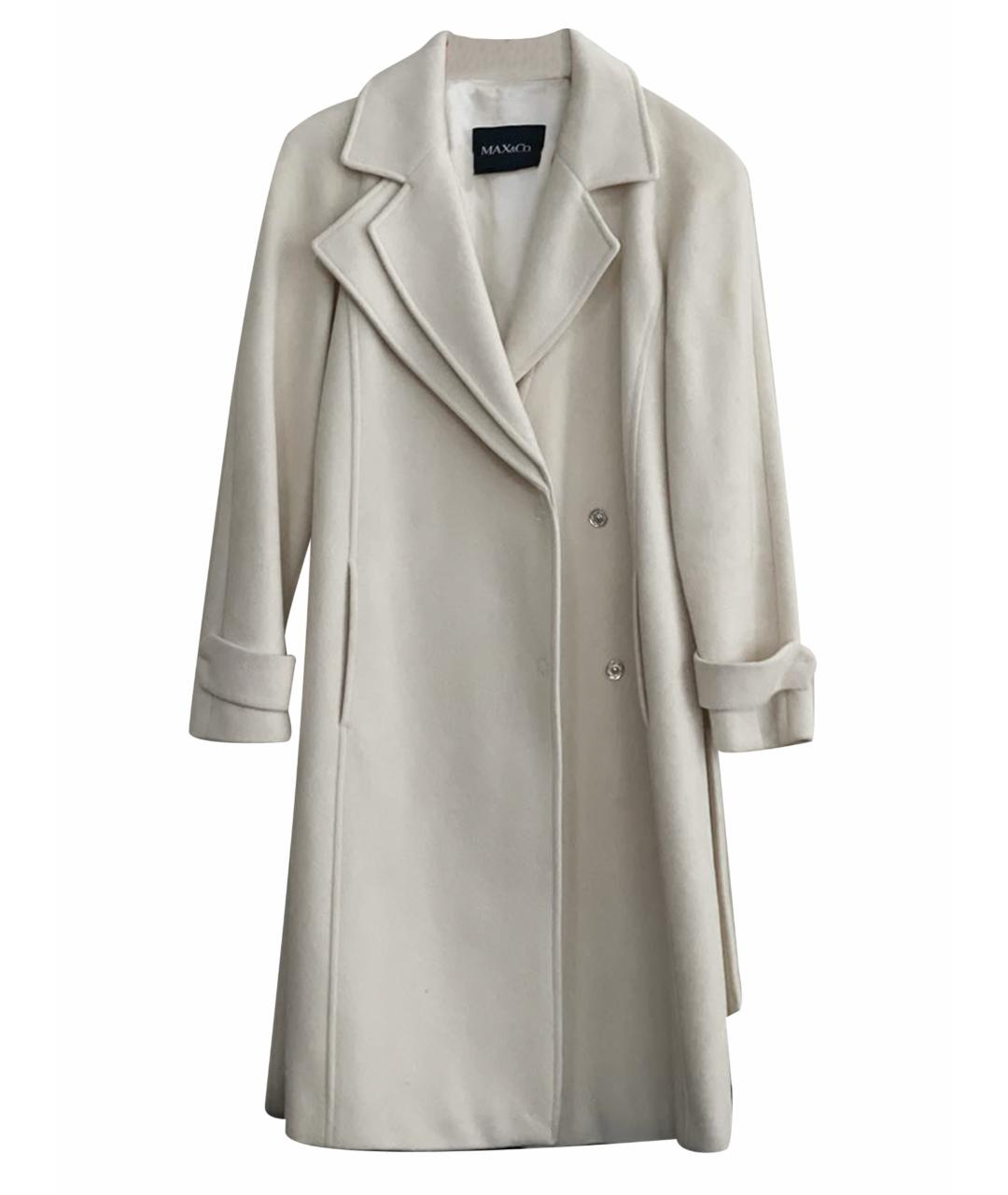 MAX&CO Белое шерстяное пальто, фото 1