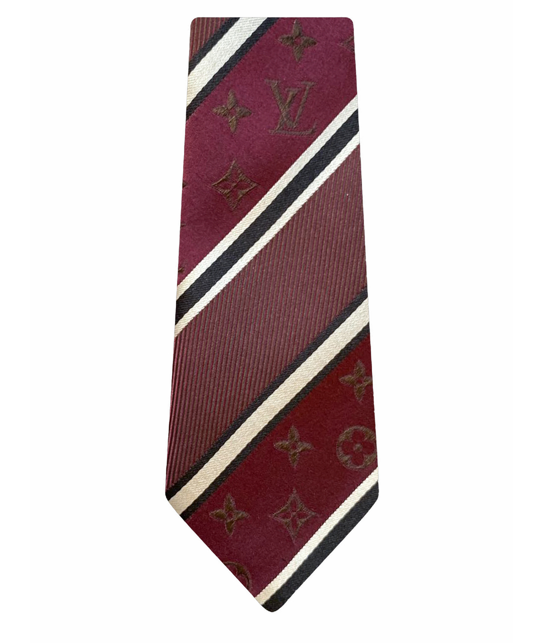 LOUIS VUITTON PRE-OWNED Бордовый шелковый галстук, фото 1