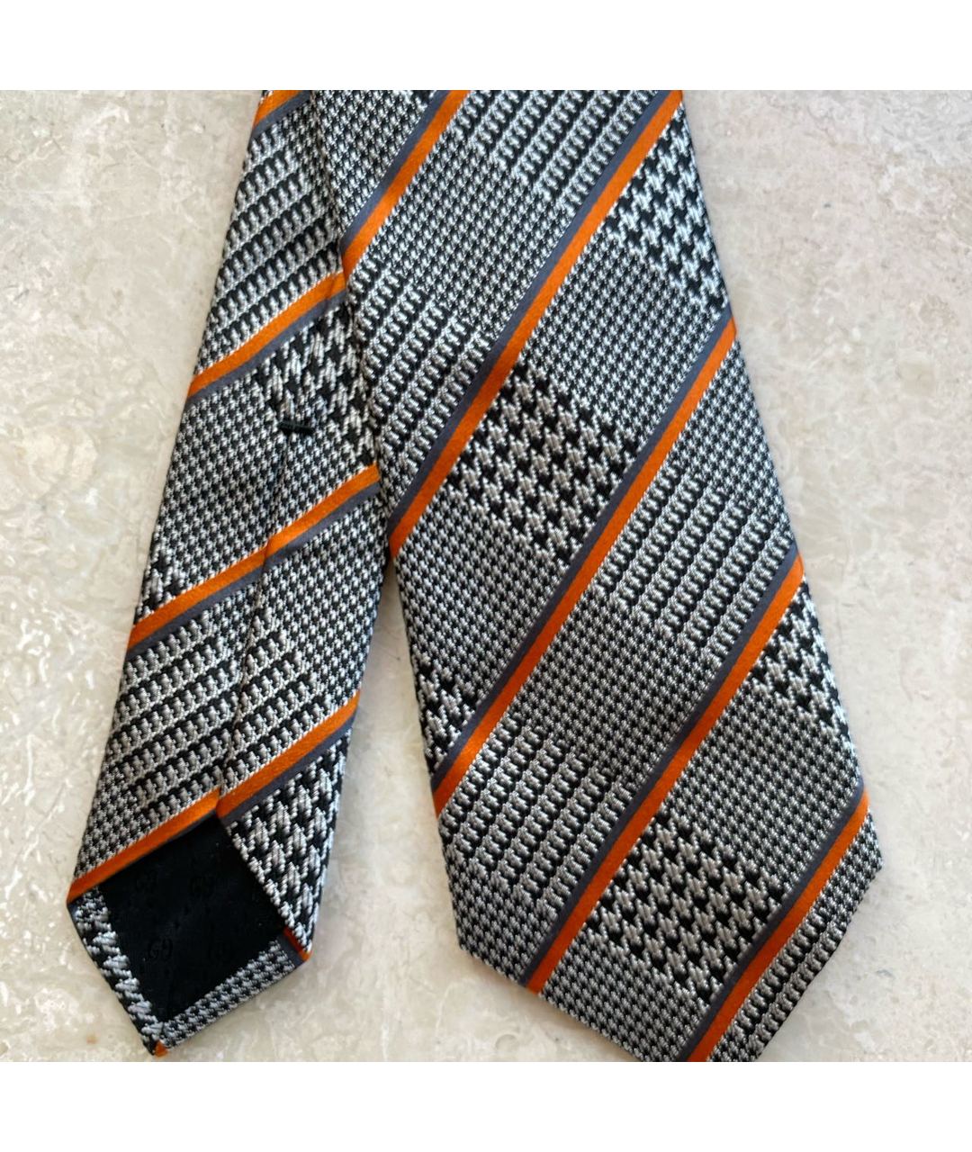 GUCCI Серый шелковый галстук, фото 6