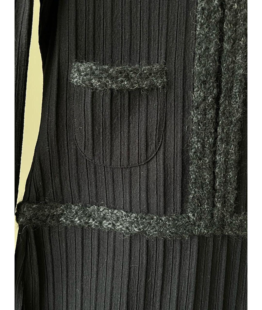 CHANEL Черное шерстяное повседневное платье, фото 7