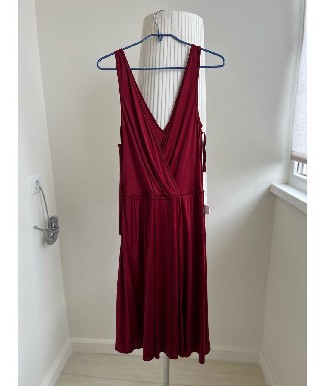 ALESSANDRO DELL'ACQUA Красное ацетатное коктейльное платье, фото 7