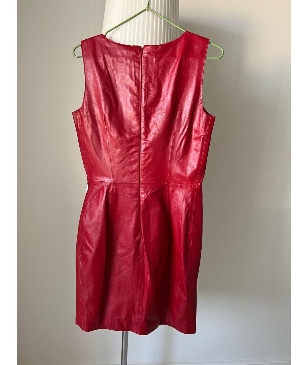 VALENTINO Красное кожаное коктейльное платье, фото 2