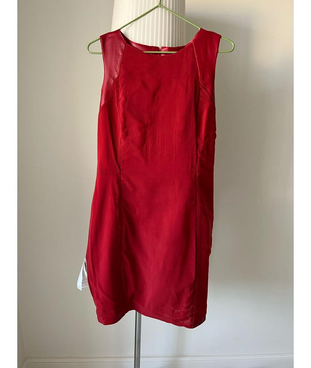 VALENTINO Красное кожаное коктейльное платье, фото 7