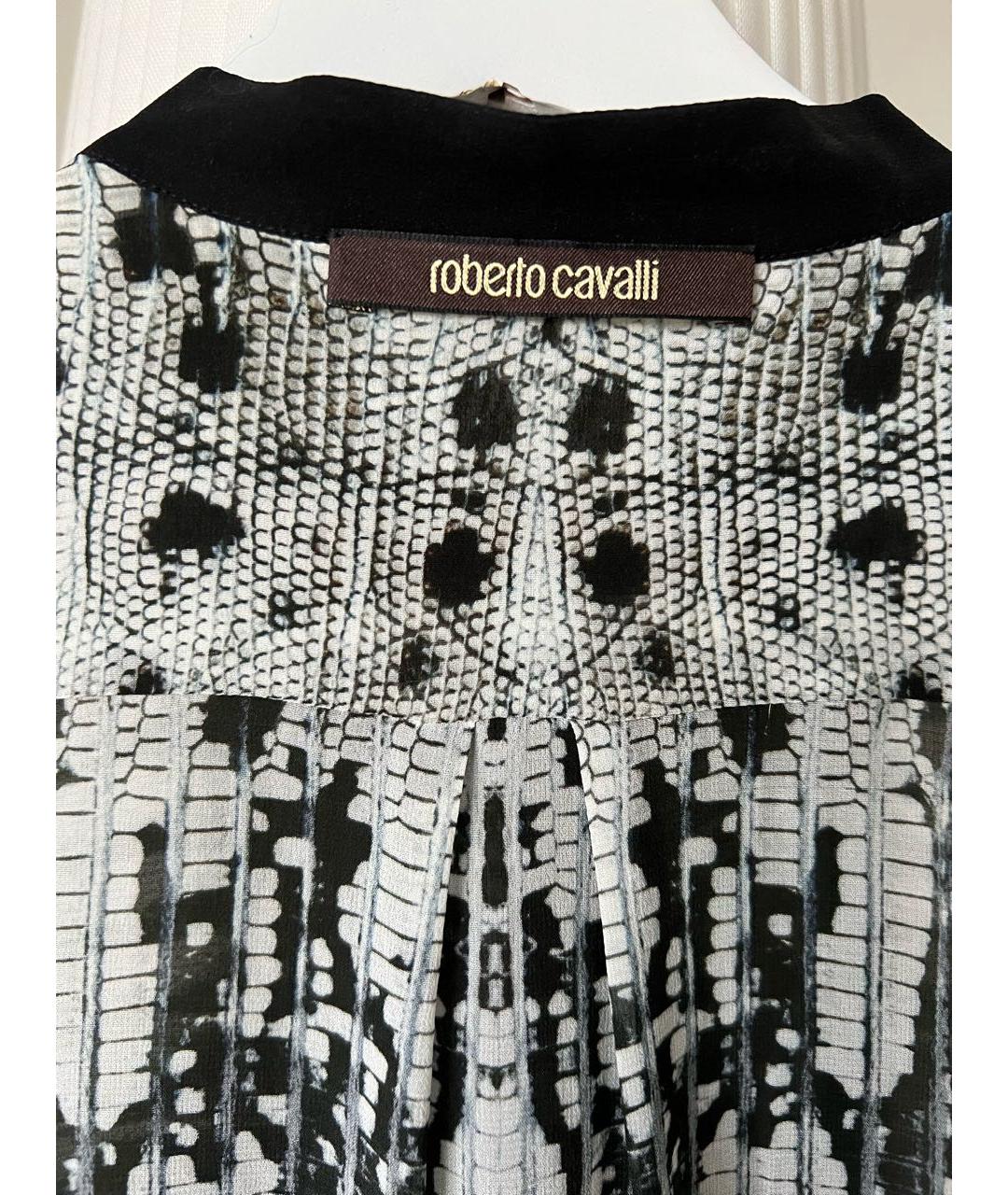 ROBERTO CAVALLI Черная шелковая блузы, фото 3