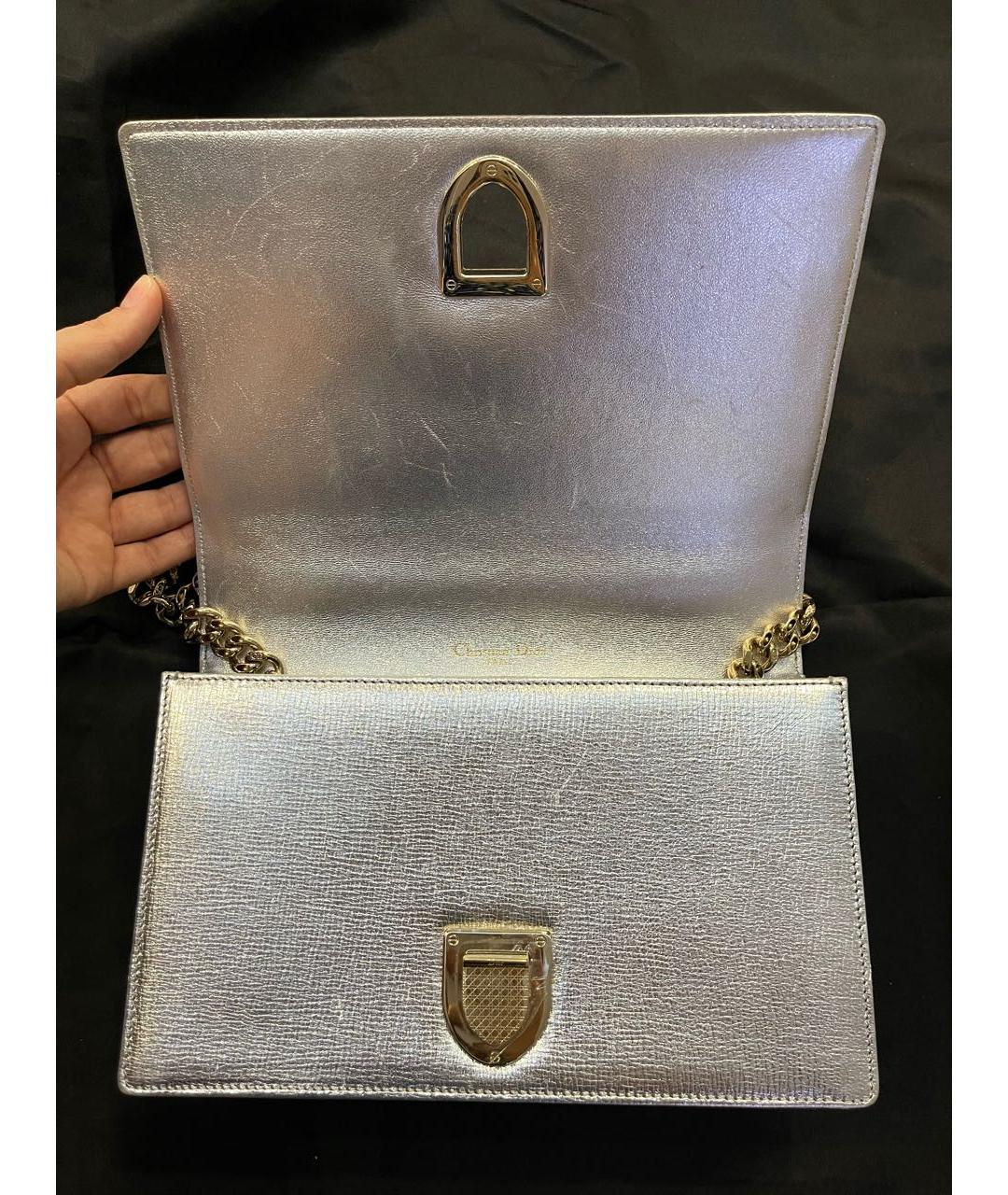 CHRISTIAN DIOR PRE-OWNED Серебряная кожаная сумка через плечо, фото 2