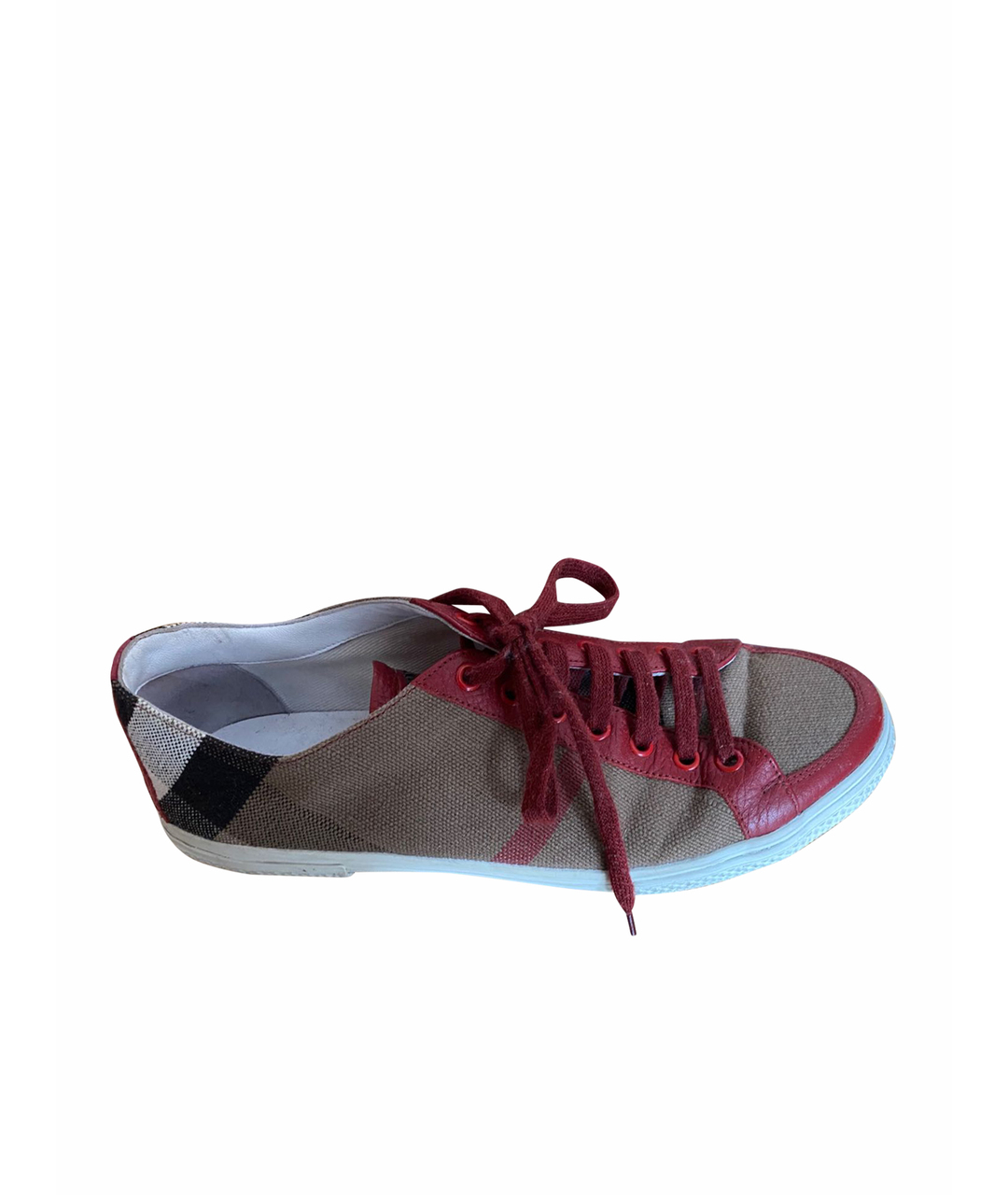 BURBERRY Бежевые текстильные кроссовки, фото 1