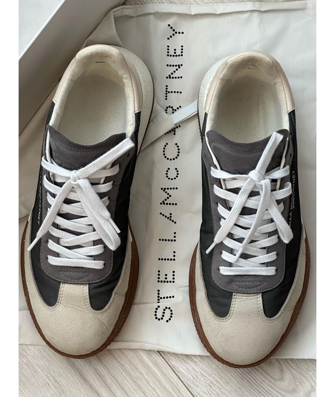 STELLA MCCARTNEY Серые текстильные низкие кроссовки / кеды, фото 2