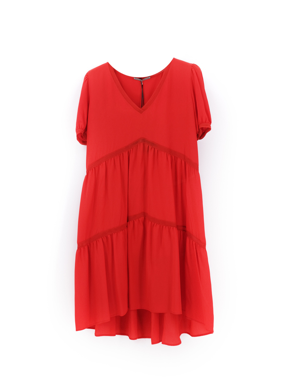 ERMANNO SCERVINO Красное шелковое платье, фото 1
