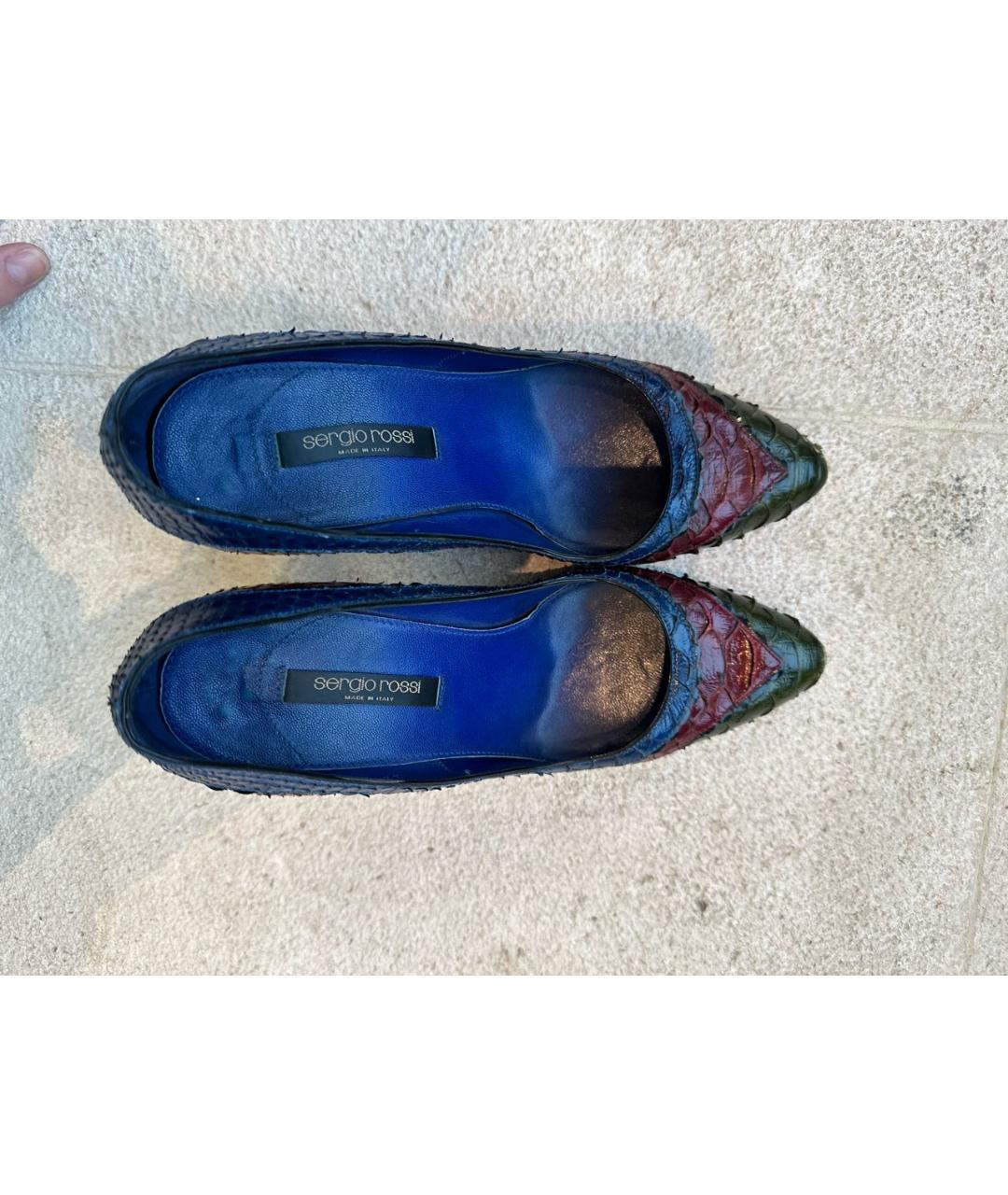 SERGIO ROSSI Мульти туфли из экзотической кожи, фото 3