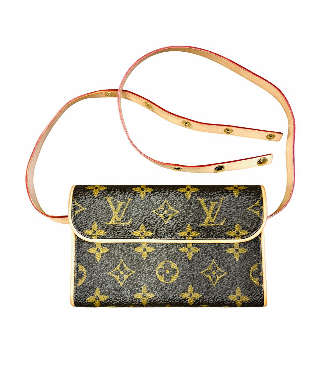 LOUIS VUITTON Коричневая кожаная поясная сумка, фото 1