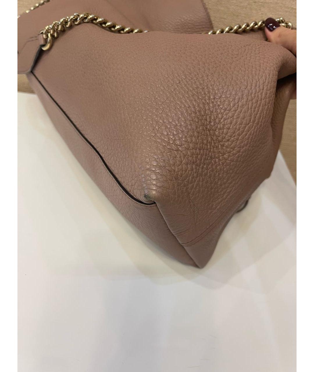 GUCCI Розовая кожаная сумка тоут, фото 7