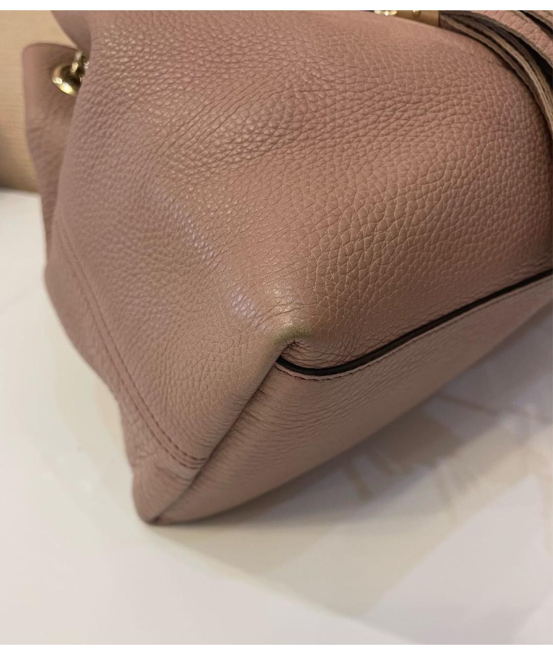 GUCCI Розовая кожаная сумка тоут, фото 6