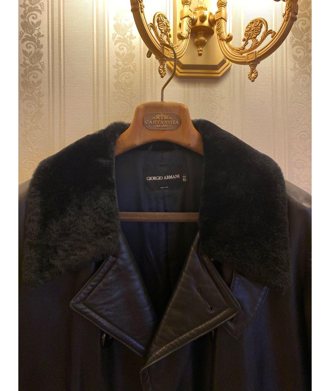 GIORGIO ARMANI VINTAGE Черная кожаная куртка, фото 3