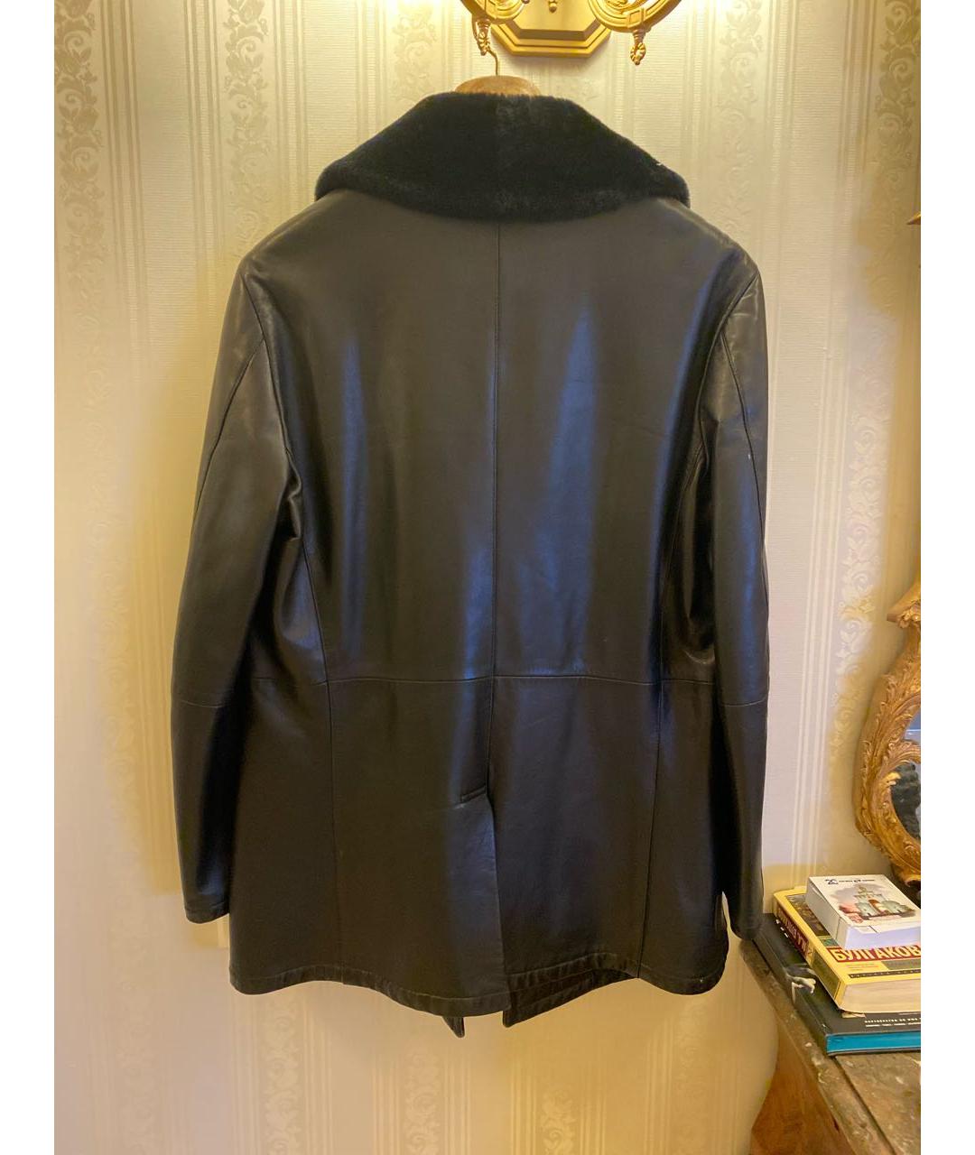 GIORGIO ARMANI VINTAGE Черная кожаная куртка, фото 2