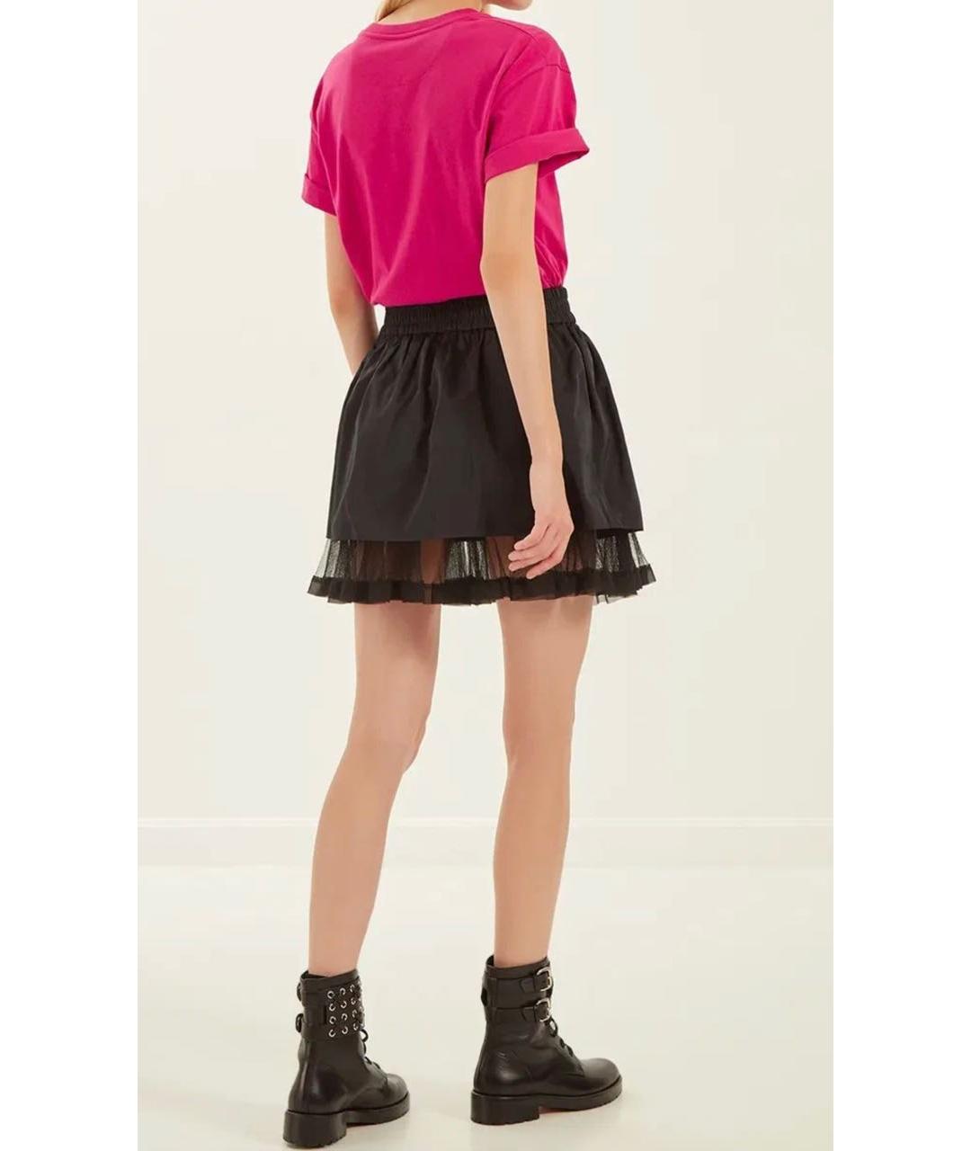 RED VALENTINO Черная полиэстеровая юбка мини, фото 6