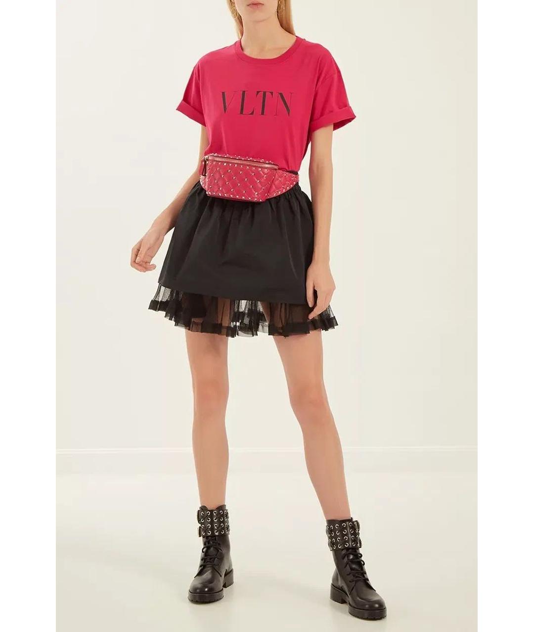 RED VALENTINO Черная полиэстеровая юбка мини, фото 5