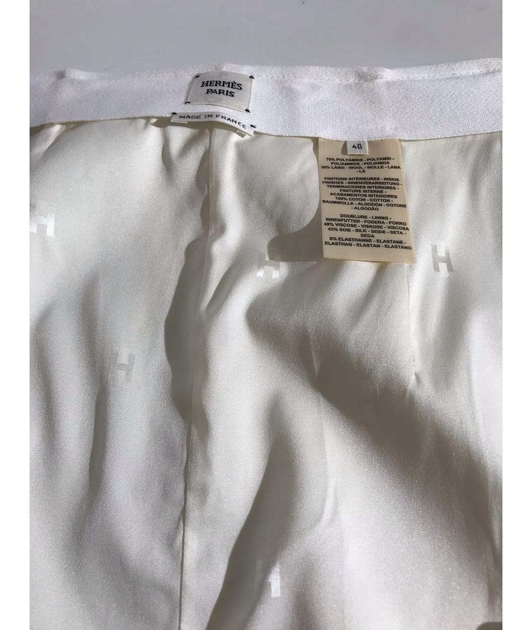 HERMES PRE-OWNED Белая полиамидовая юбка мини, фото 6