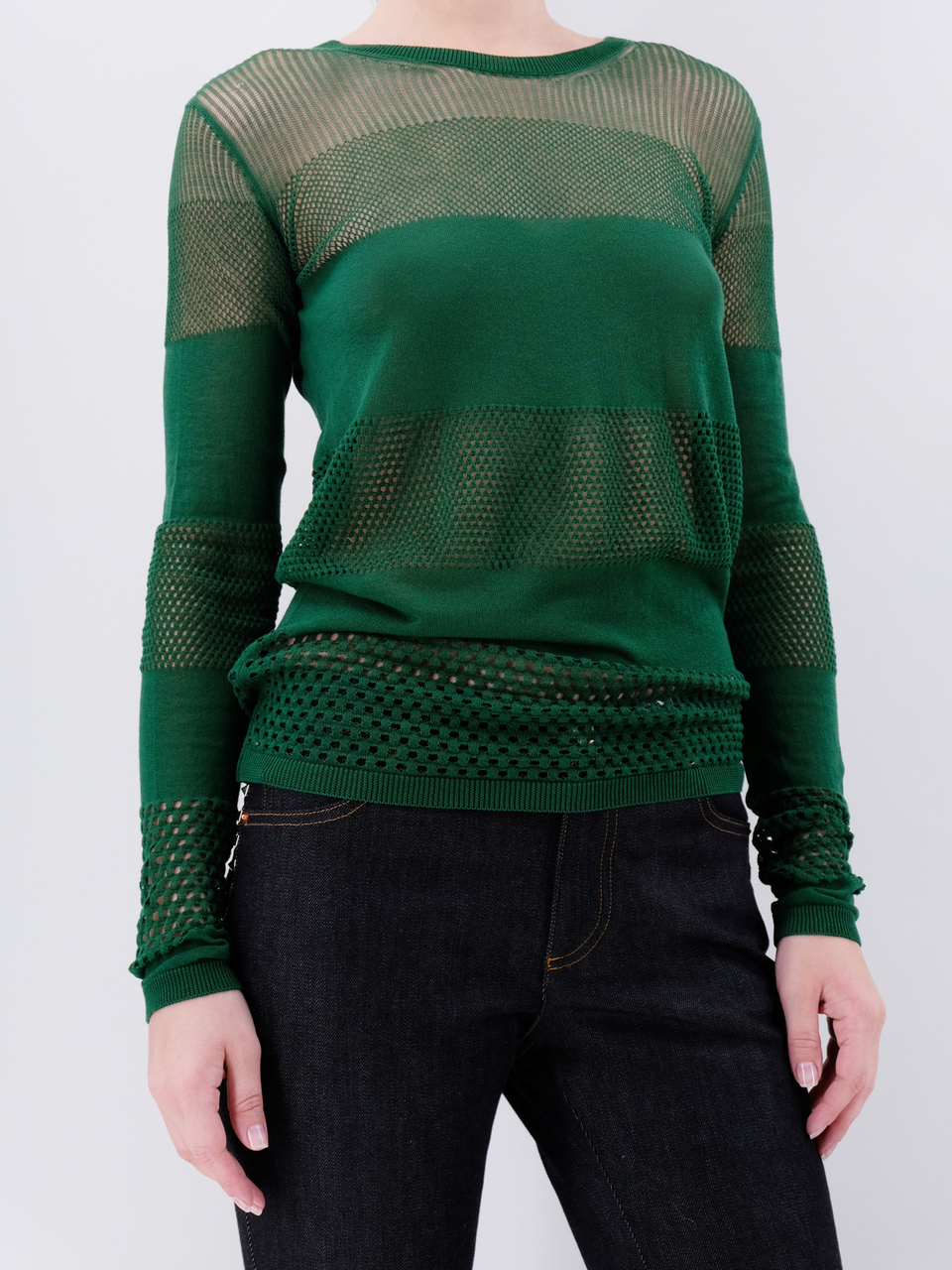 ROCHAS Зеленый хлопковый джемпер / свитер, фото 2