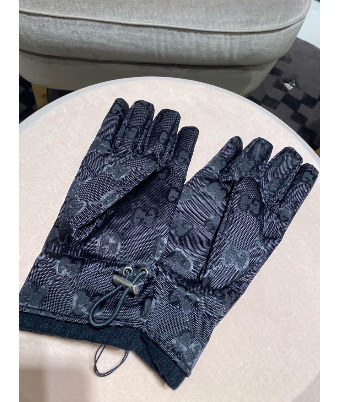 GUCCI Черные синтетические перчатки, фото 3