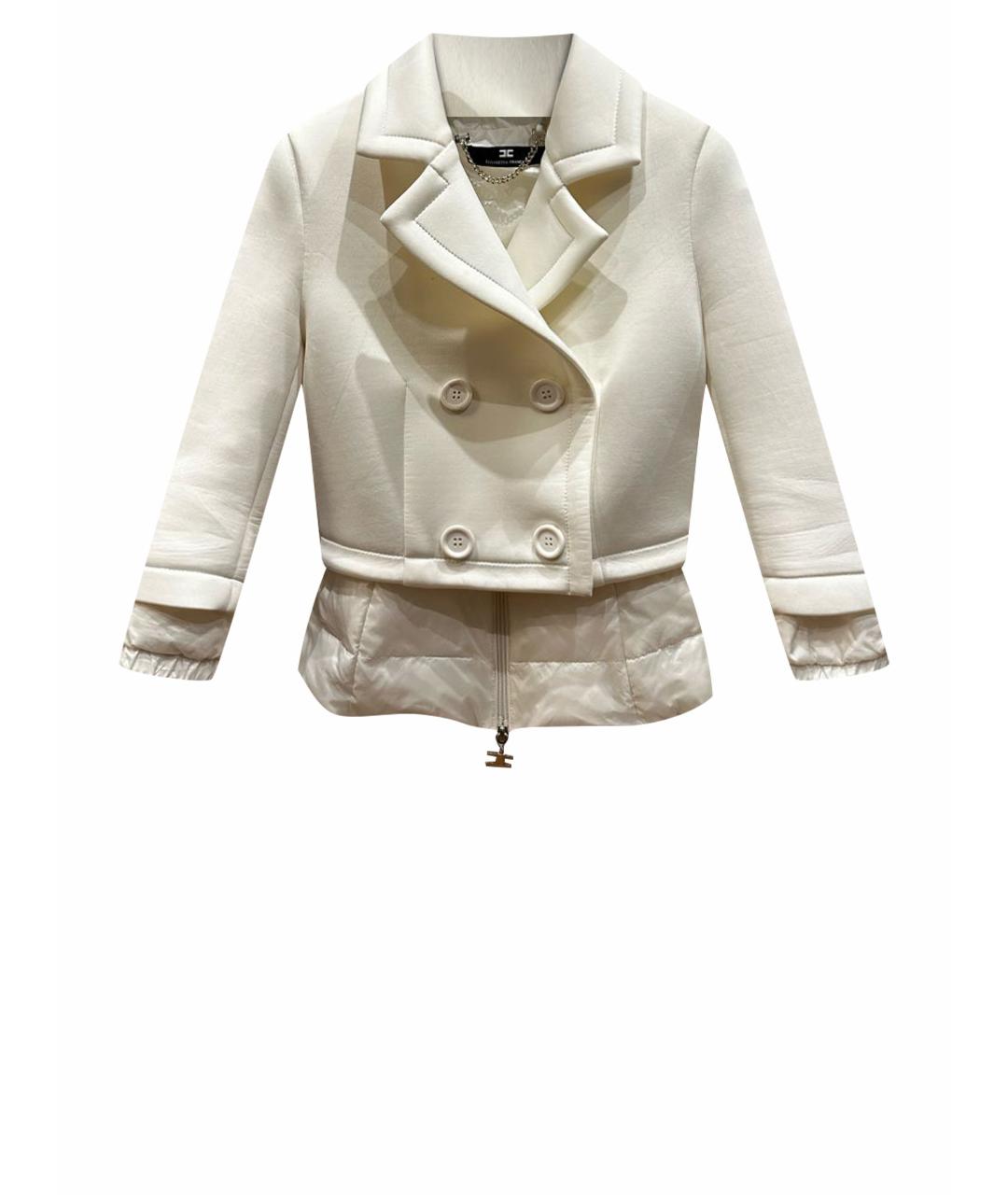 ELISABETTA FRANCHI Белая полиамидовая куртка, фото 1