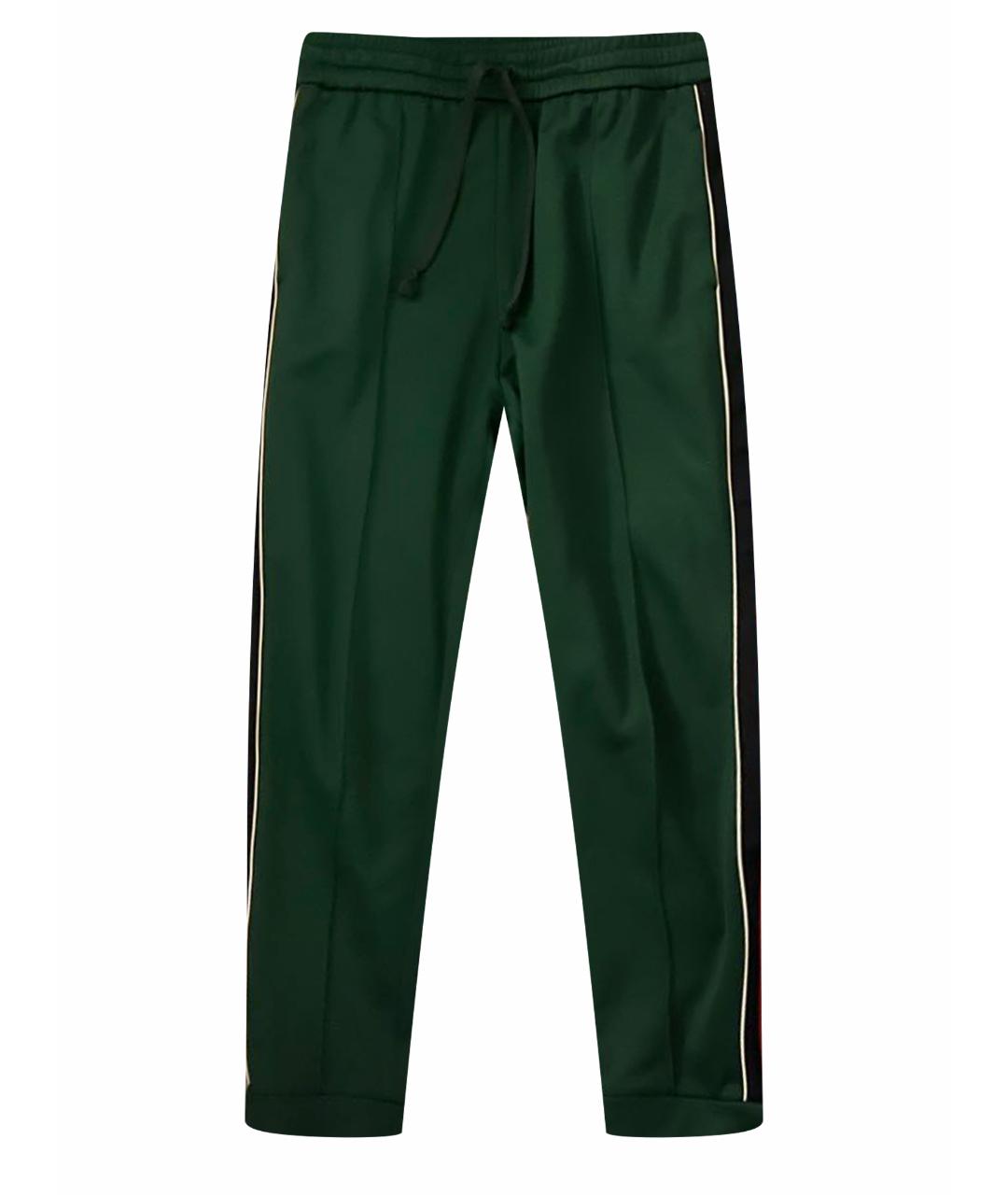 GUCCI Зеленые прямые брюки, фото 1
