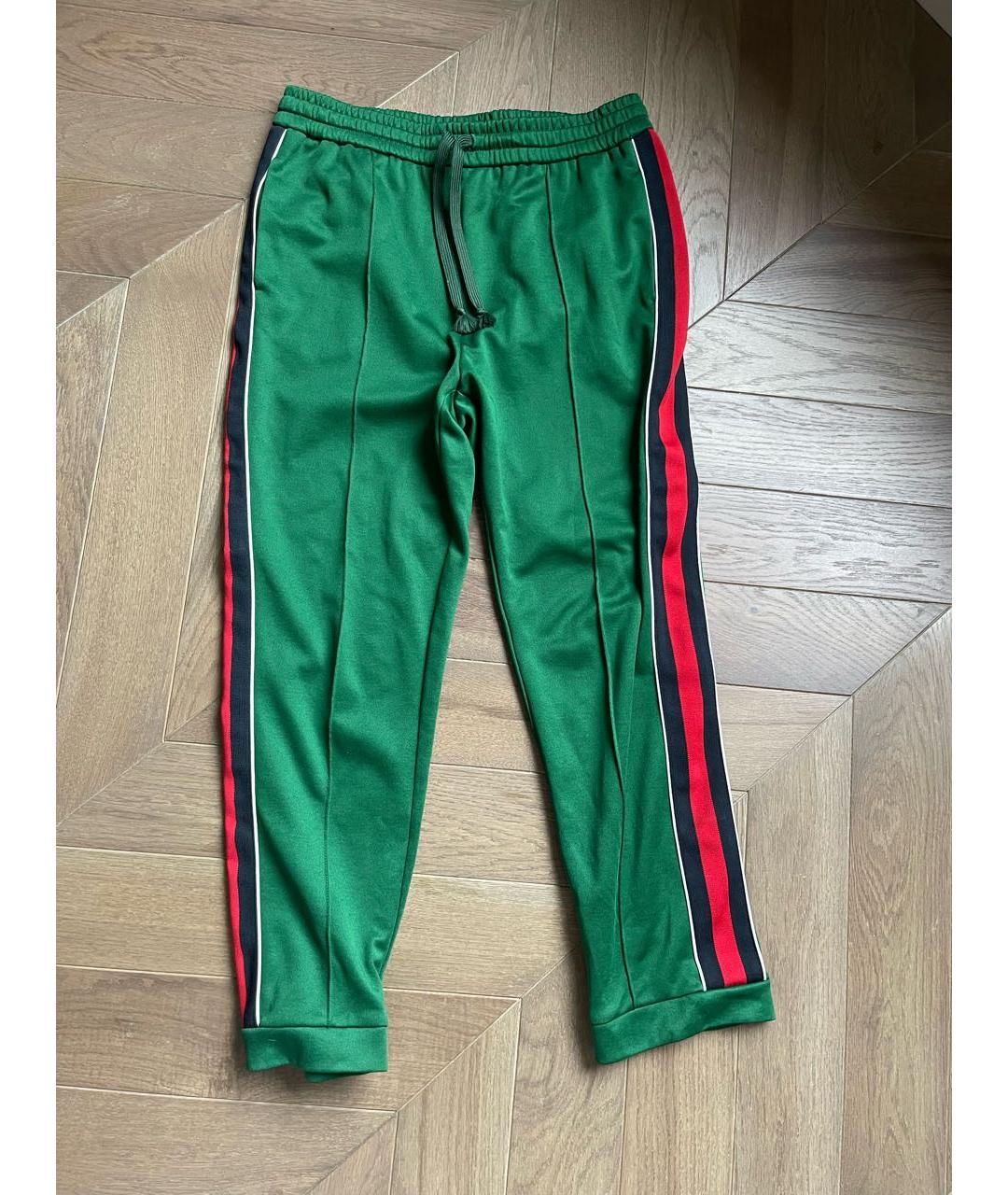 GUCCI Зеленые прямые брюки, фото 2