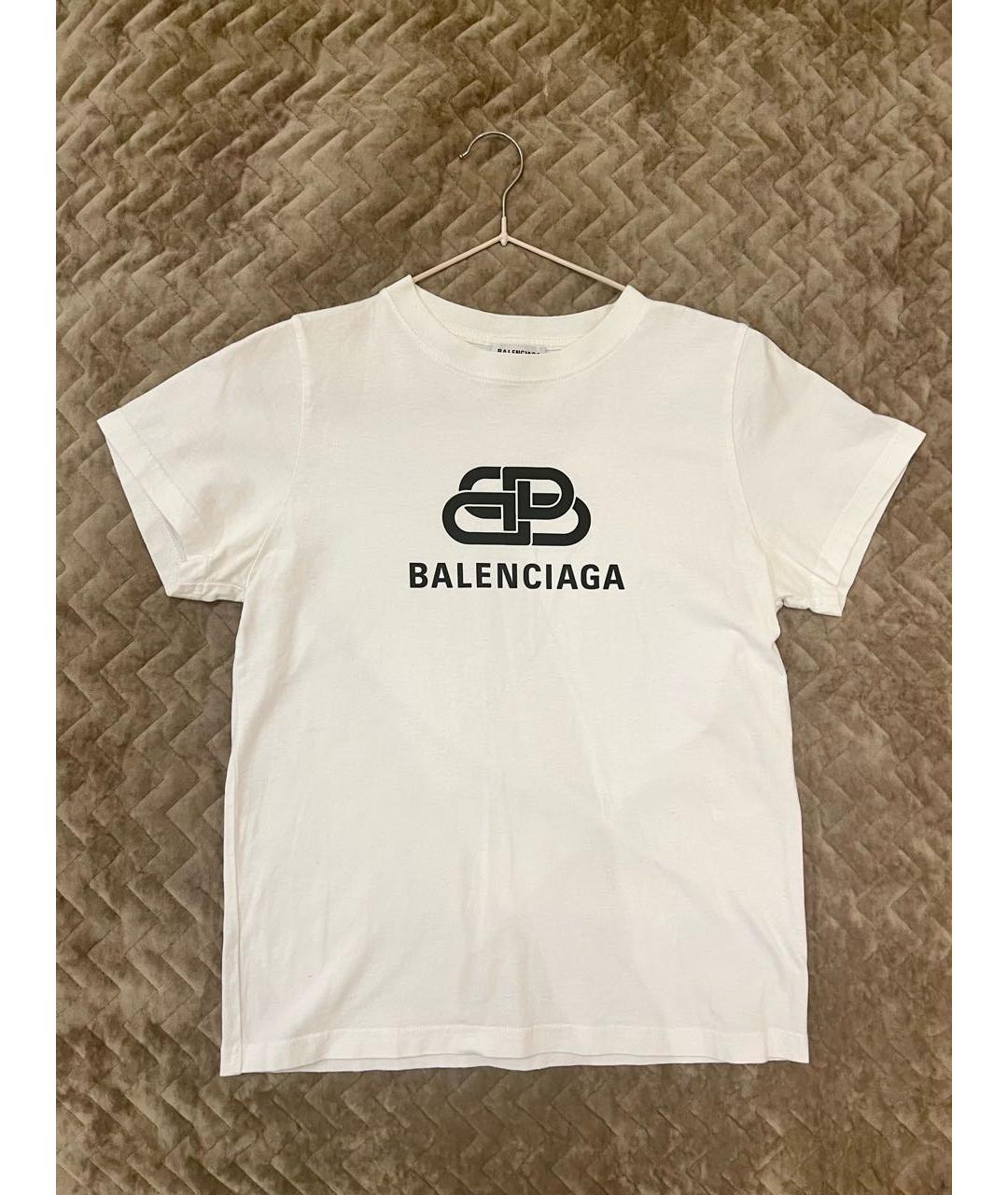 BALENCIAGA Белая хлопковая футболка, фото 5