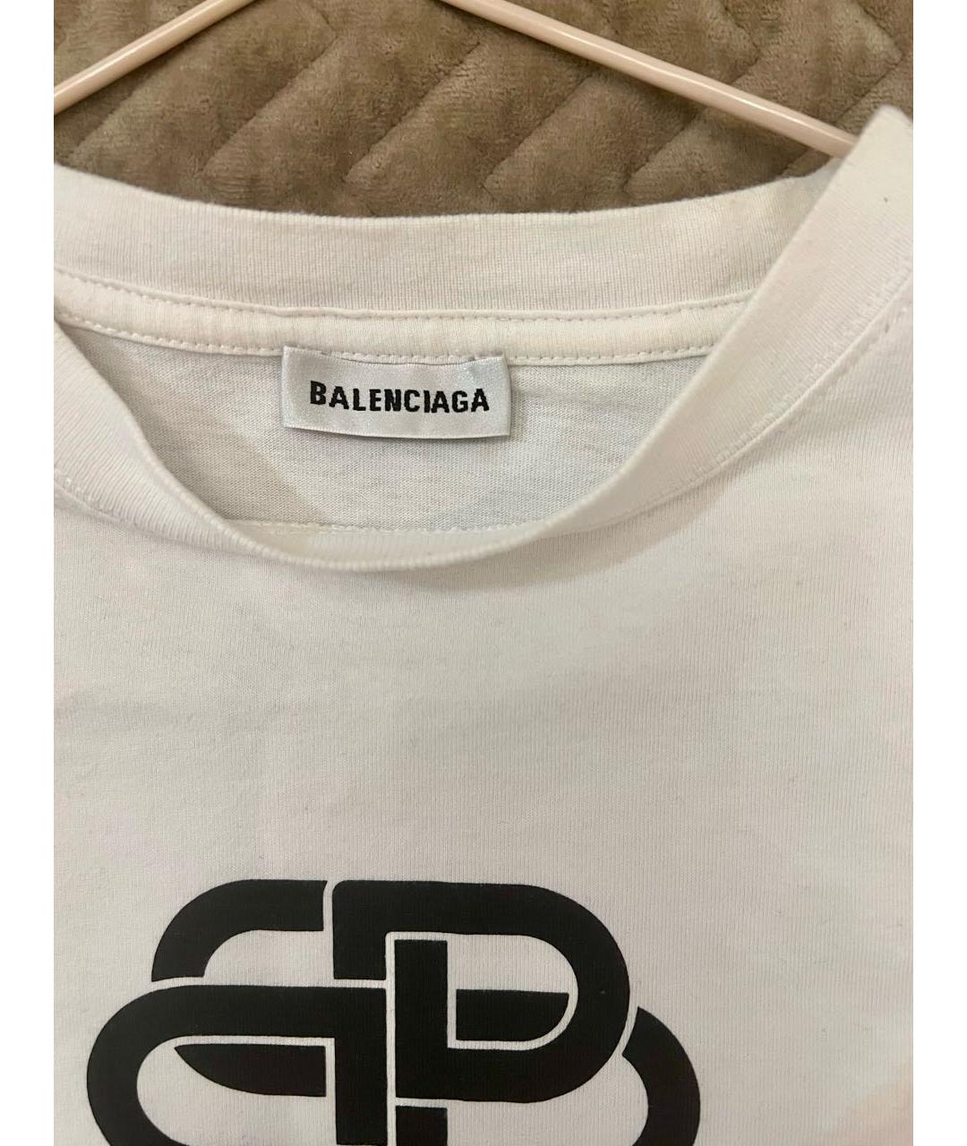 BALENCIAGA Белая хлопковая футболка, фото 3