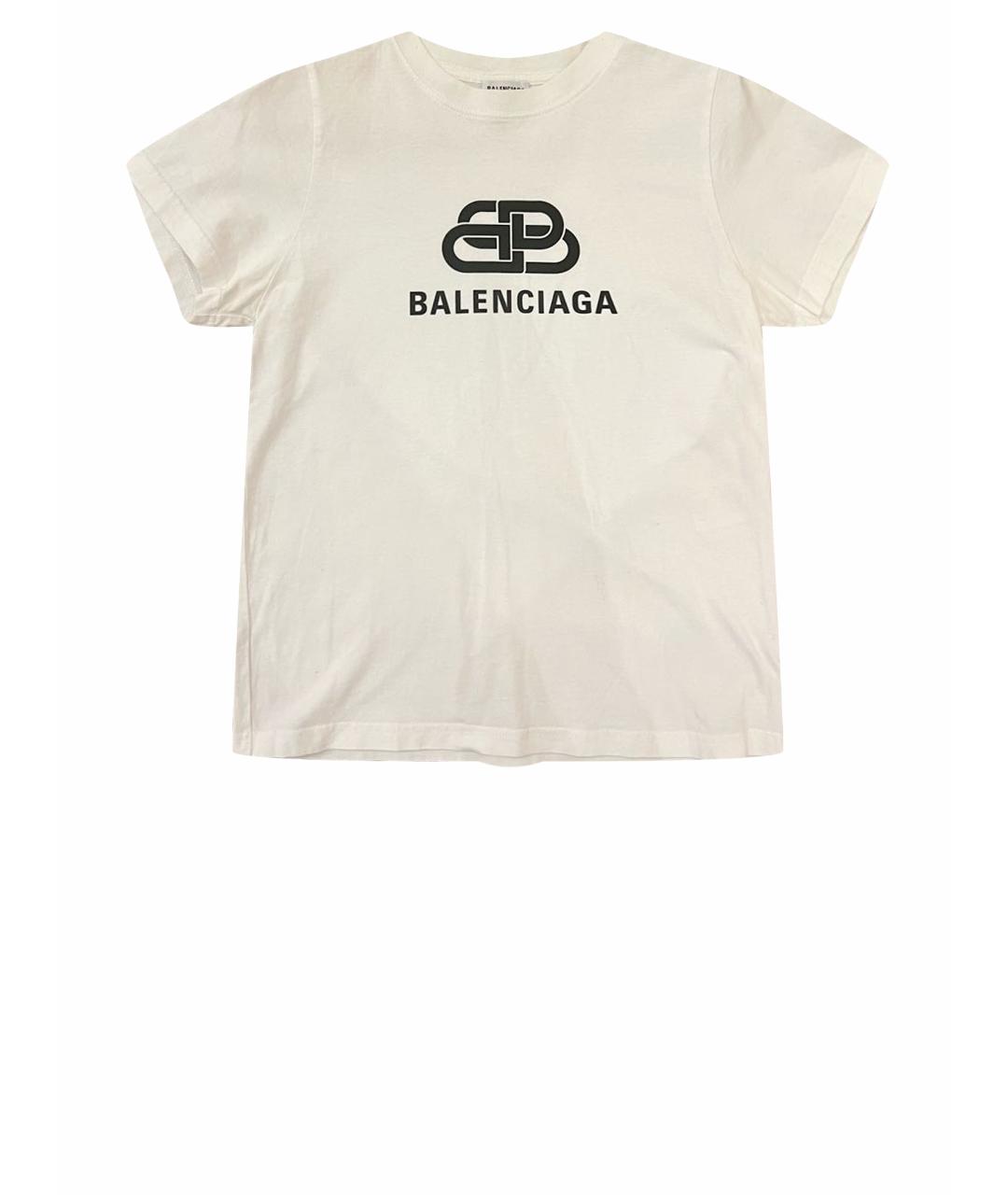 BALENCIAGA Белая хлопковая футболка, фото 1