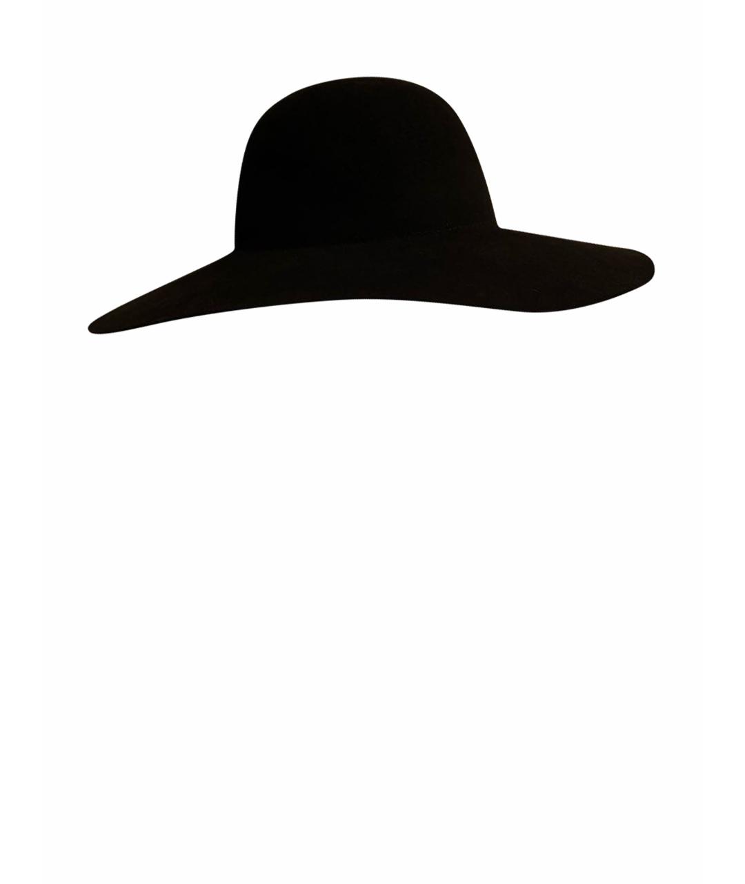 SAINT LAURENT Черная шерстяная шляпа, фото 1