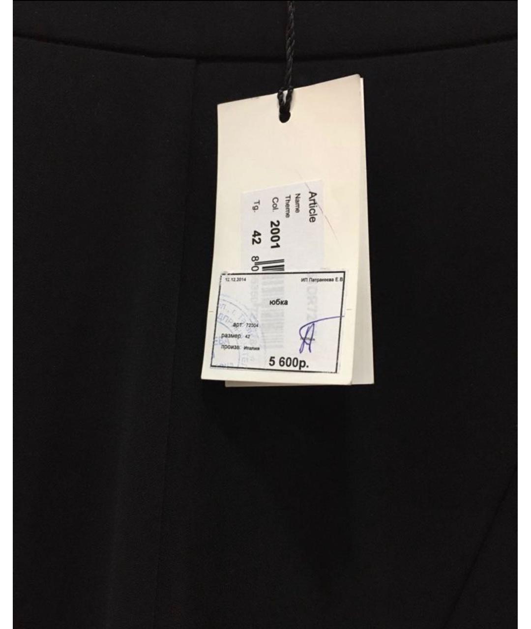 DENNY ROSE Черная синтетическая юбка мини, фото 3