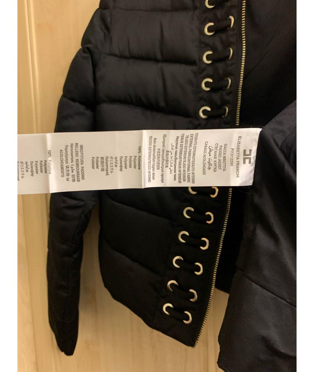 ELISABETTA FRANCHI Черная полиэстеровая куртка, фото 4