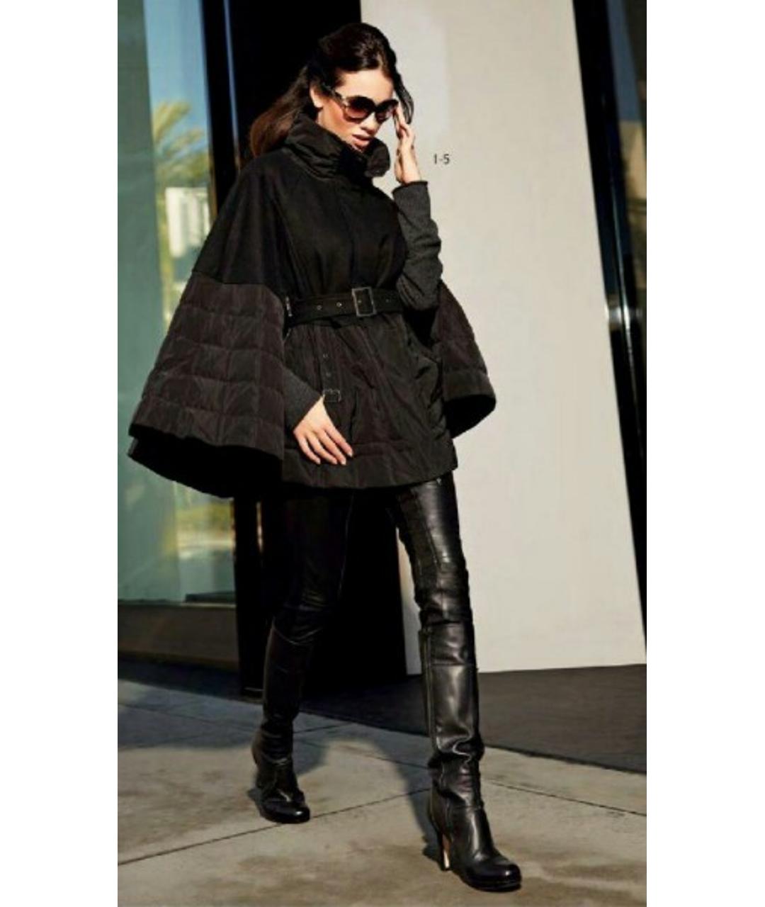 ELEGANCE Черное шерстяное пальто, фото 2