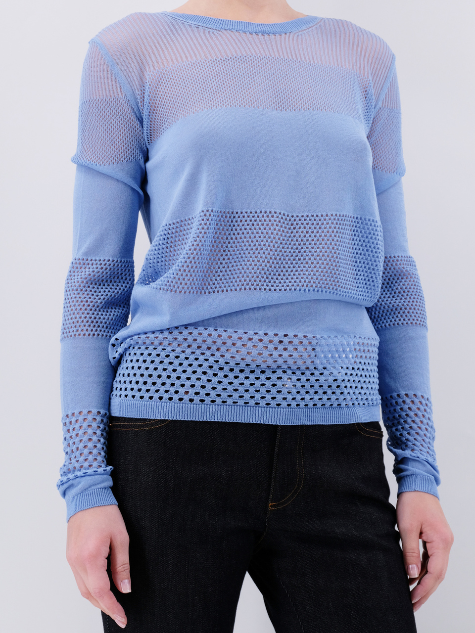 ROCHAS Голубой хлопковый джемпер / свитер, фото 2