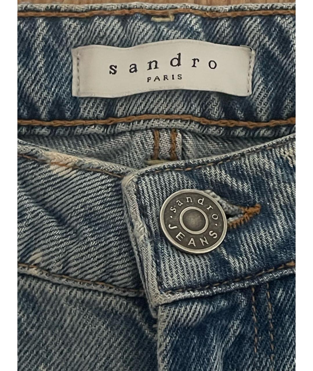SANDRO Голубые хлопковые джинсы слим, фото 3