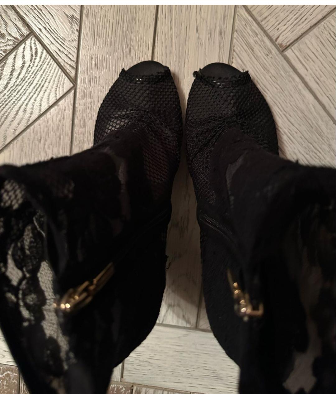 DOLCE&GABBANA Черные текстильные ботильоны, фото 3