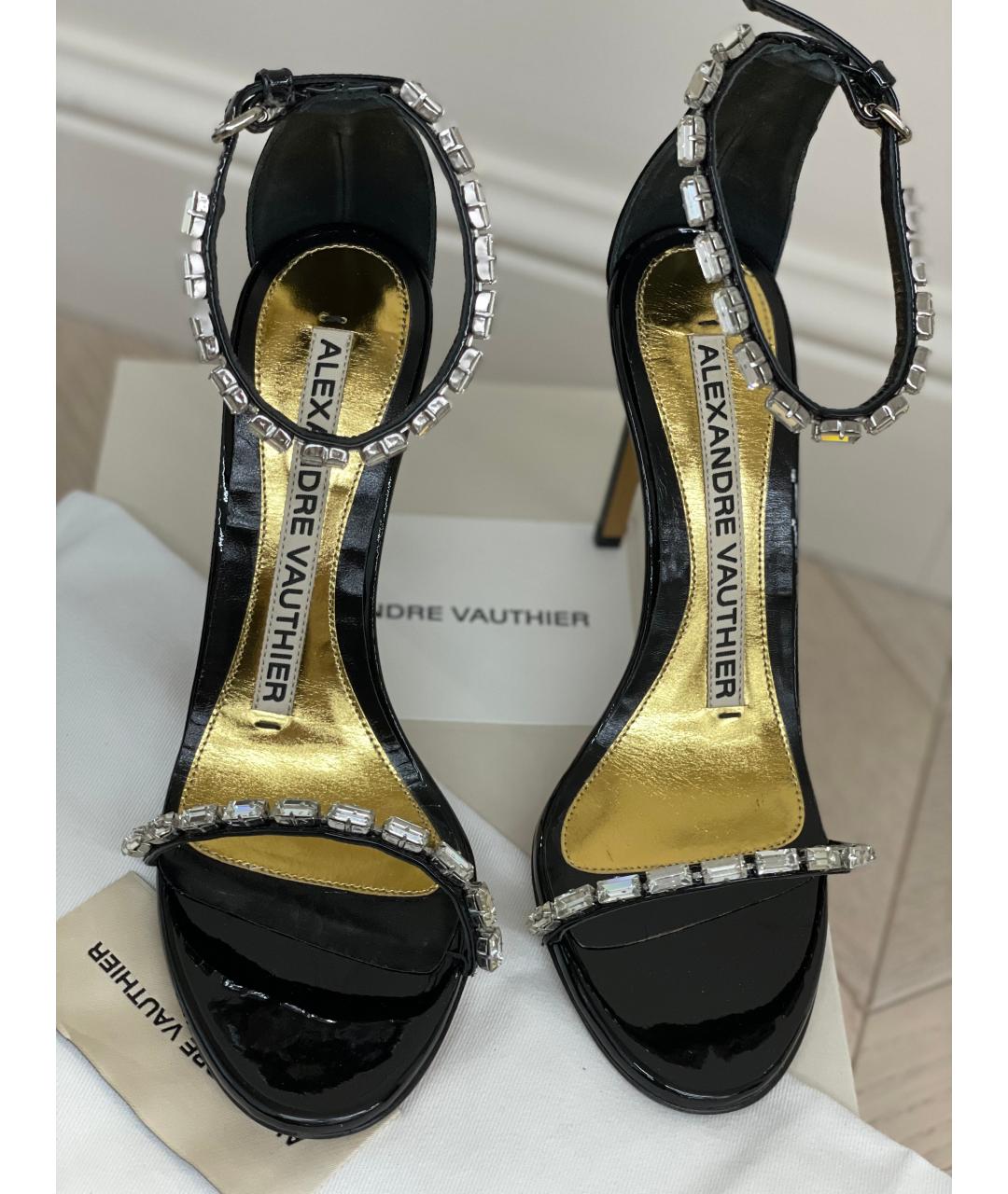 ALEXANDRE VAUTHIER Черные босоножки из лакированной кожи, фото 2