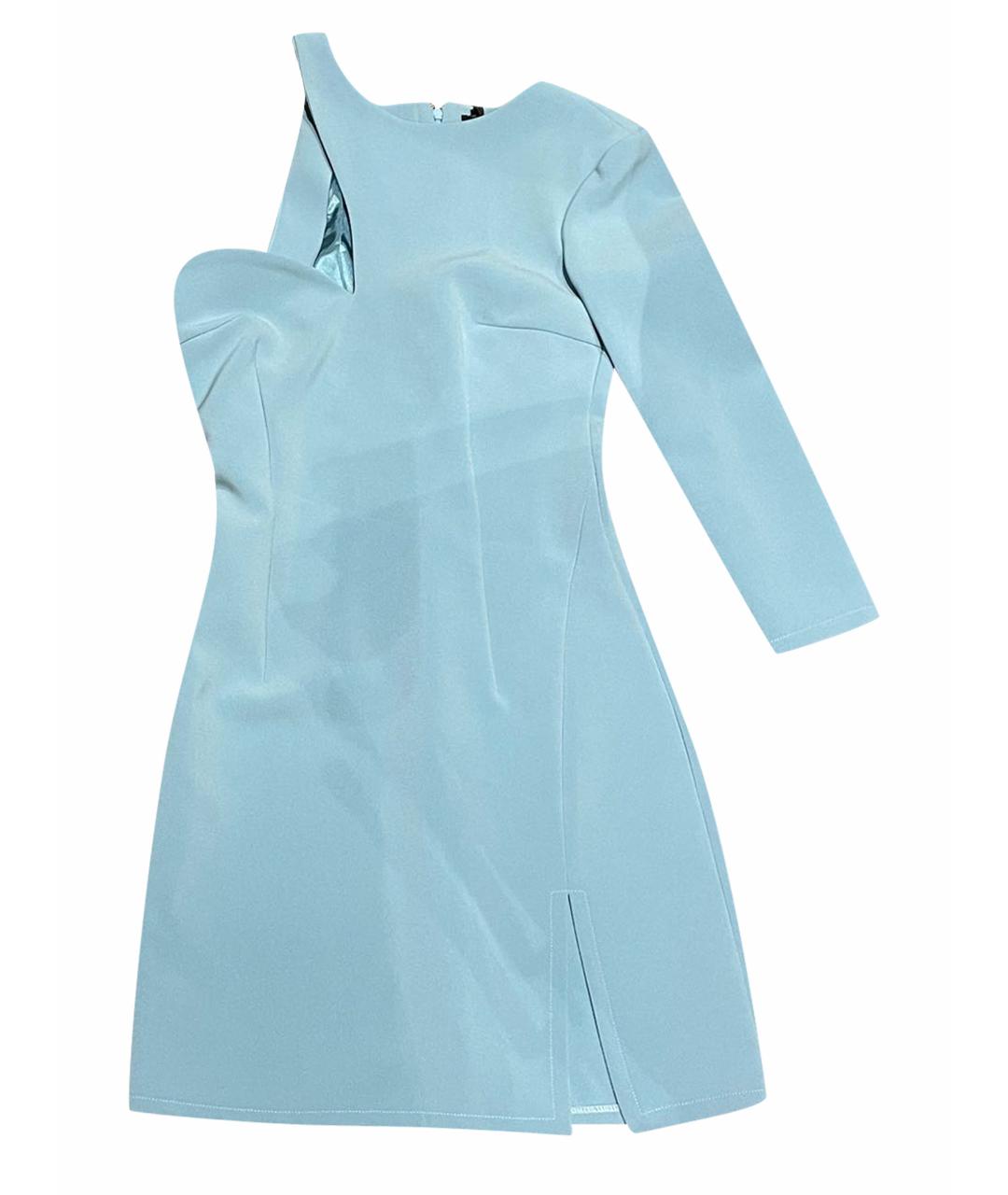 ELISABETTA FRANCHI Голубое полиэстеровое коктейльное платье, фото 1