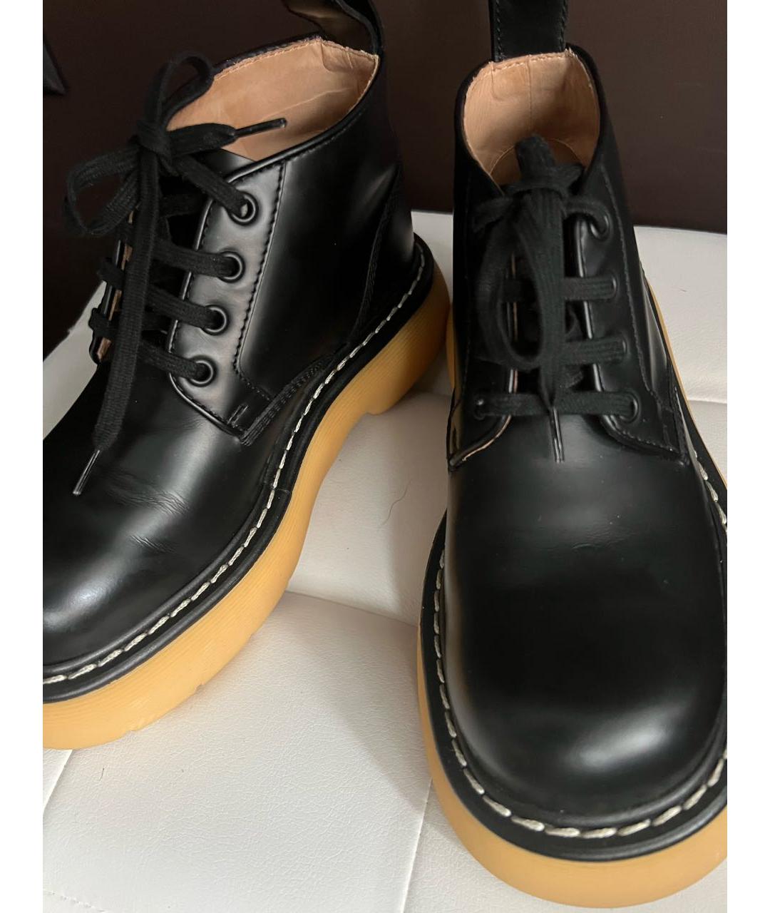 BOTTEGA VENETA Черные кожаные ботинки, фото 6
