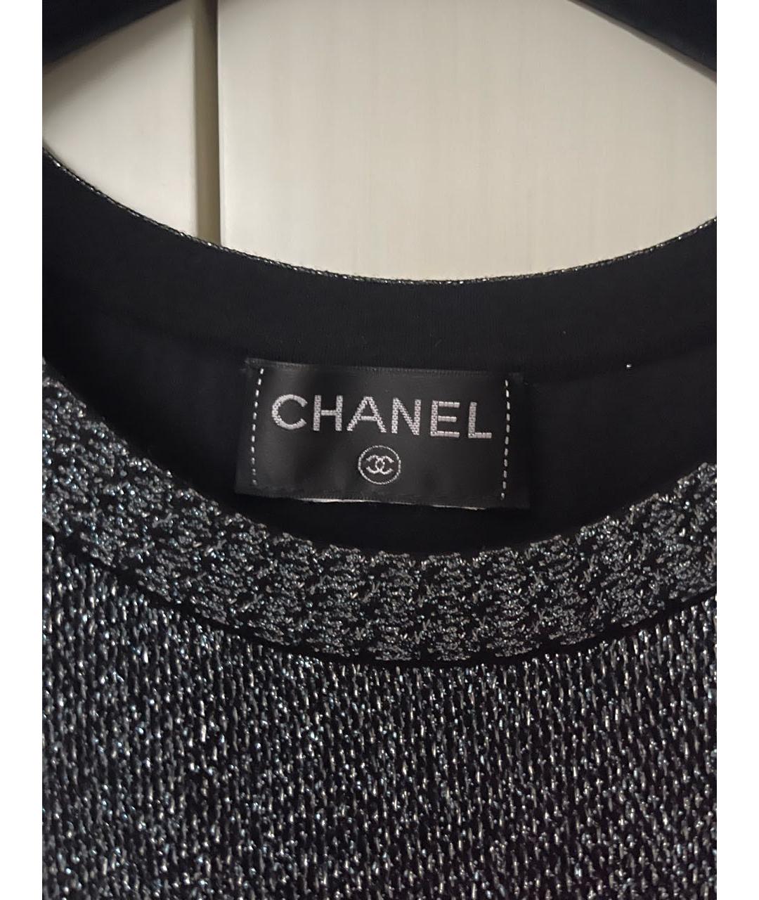 CHANEL Черное вискозное вечернее платье, фото 3