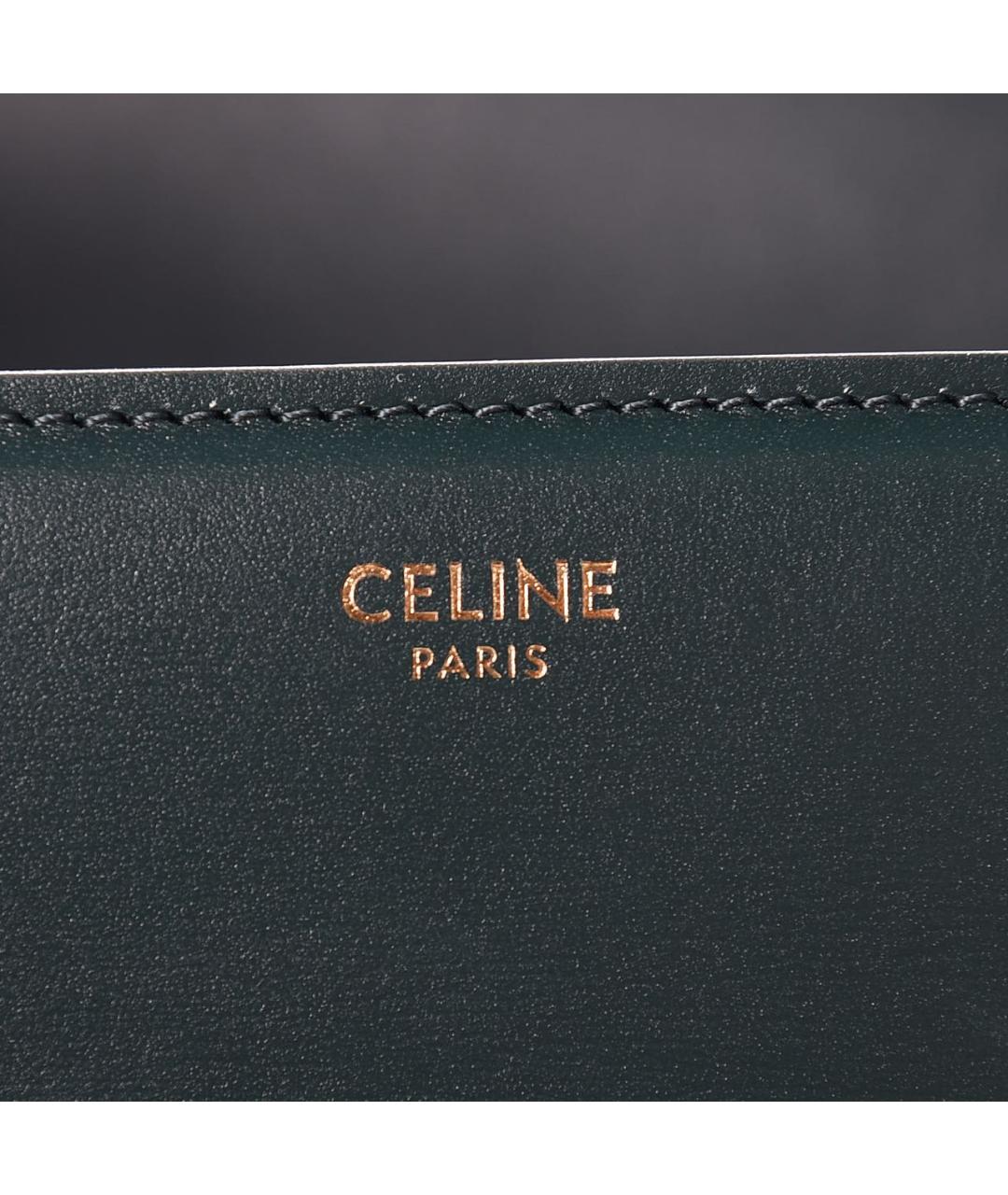 CELINE Зеленая кожаная сумка через плечо, фото 4