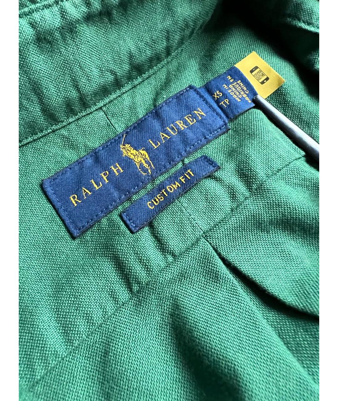 RALPH LAUREN Зеленая хлопковая кэжуал рубашка, фото 3