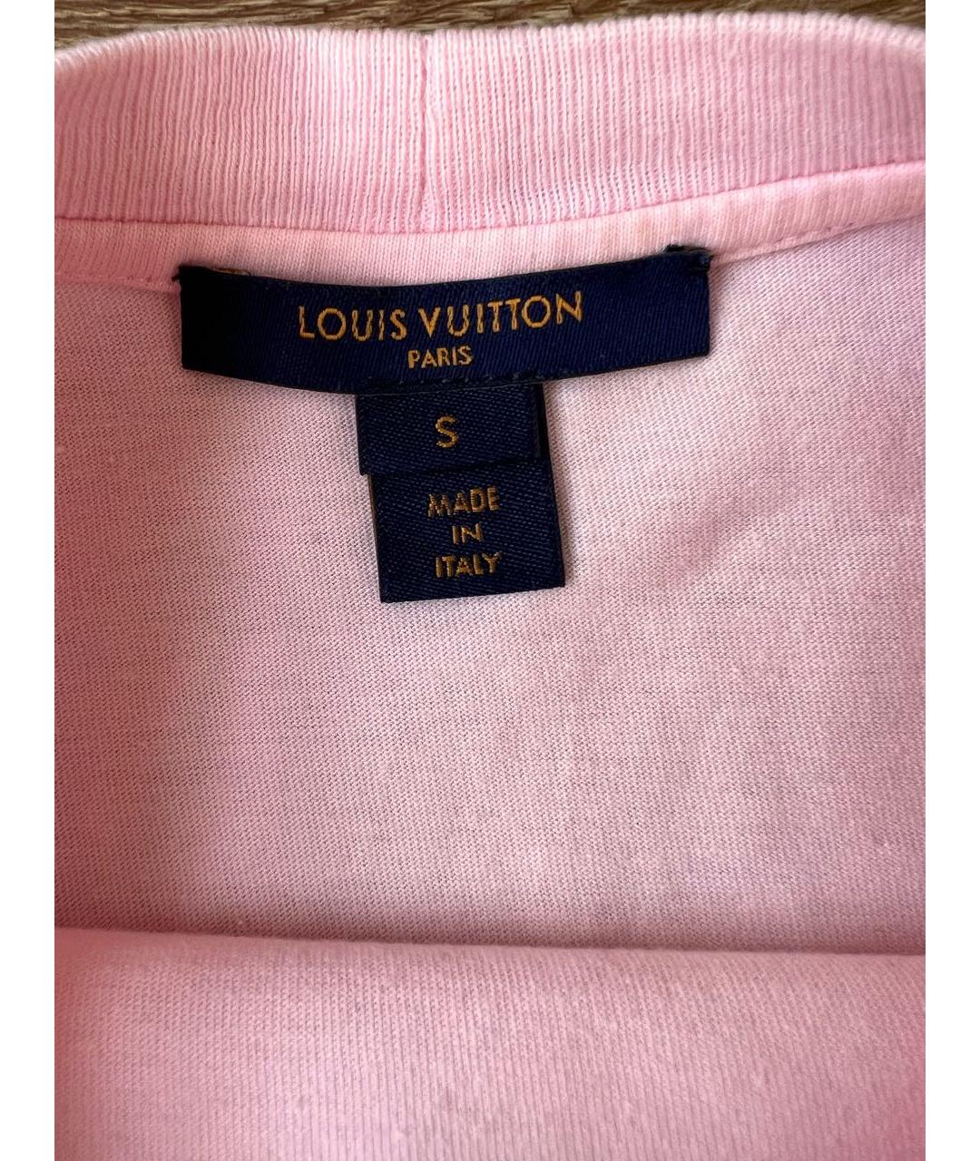 LOUIS VUITTON Розовая хлопковая футболка, фото 5